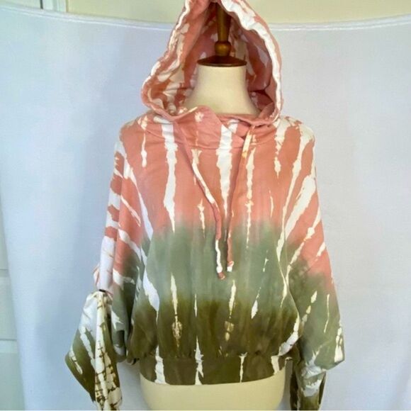 YOUNG FABULOUS AND BROKE RAISSA CROPPED TIE  DYE HOODIE - Picture 7 of 15